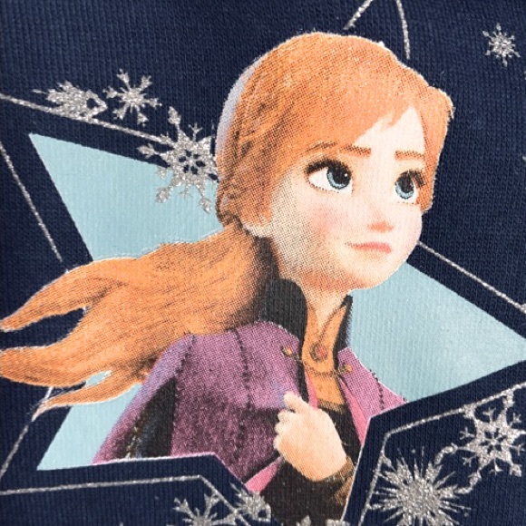 Disney Frozen 2 Elsa~Anna~Olaf Printed Navy Zip-Up Hoodie Sweatshirt Size 14/16 - Picture 5 of 7